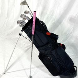 Wilson Patty Berg Women’s Golf Club Set Irons Driver Putter + Stand Bag | New Grips!!! | $185