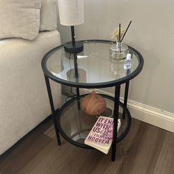 20 Inch Round Glass Side Table $25