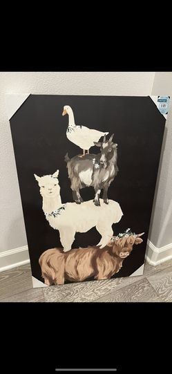 New Large Farmhouse Alpaca Painting