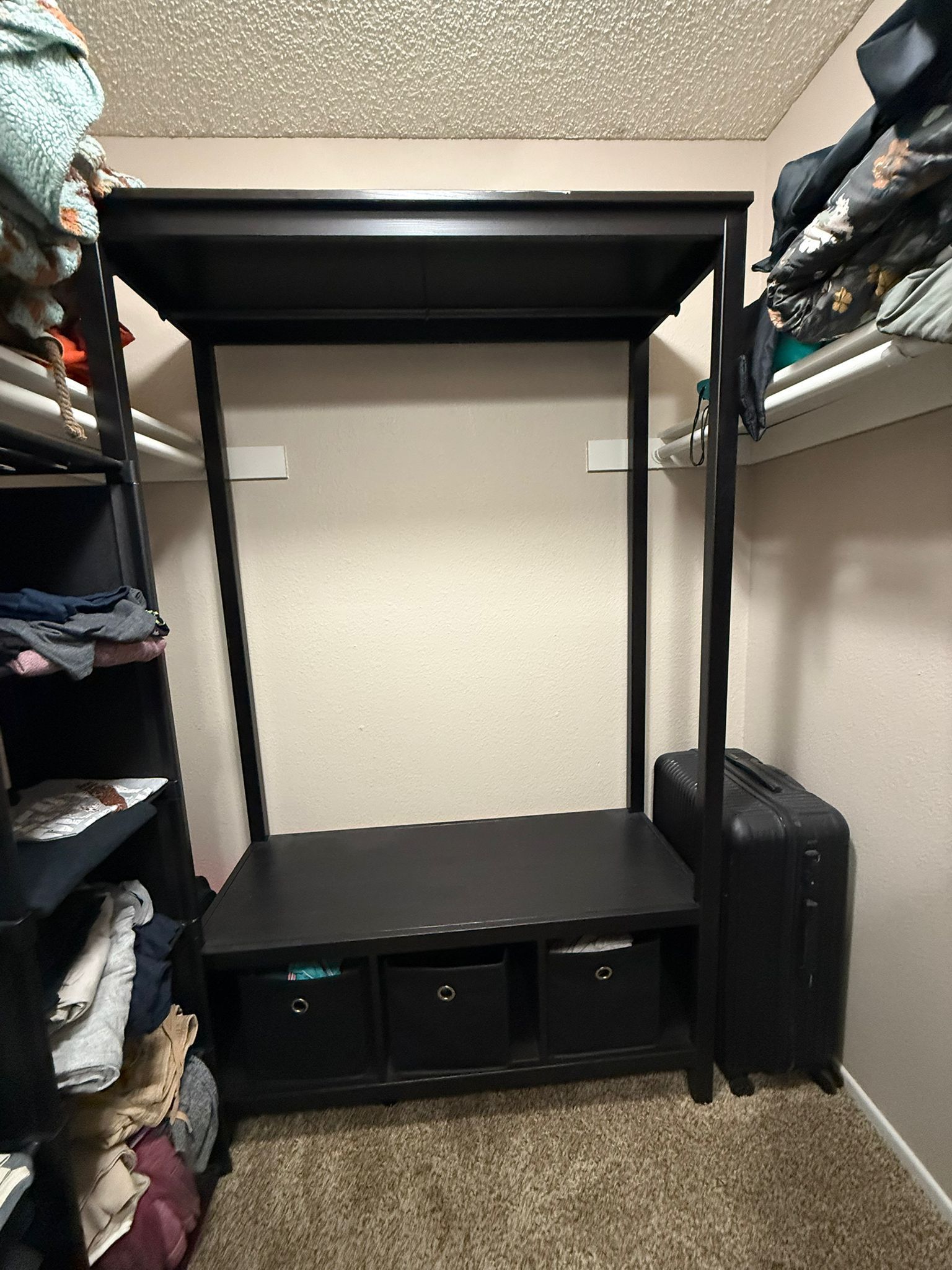 IKEA Open Closet Organizer with Bins β Excellent Condition