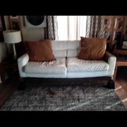 Free White leather couch Great Condition