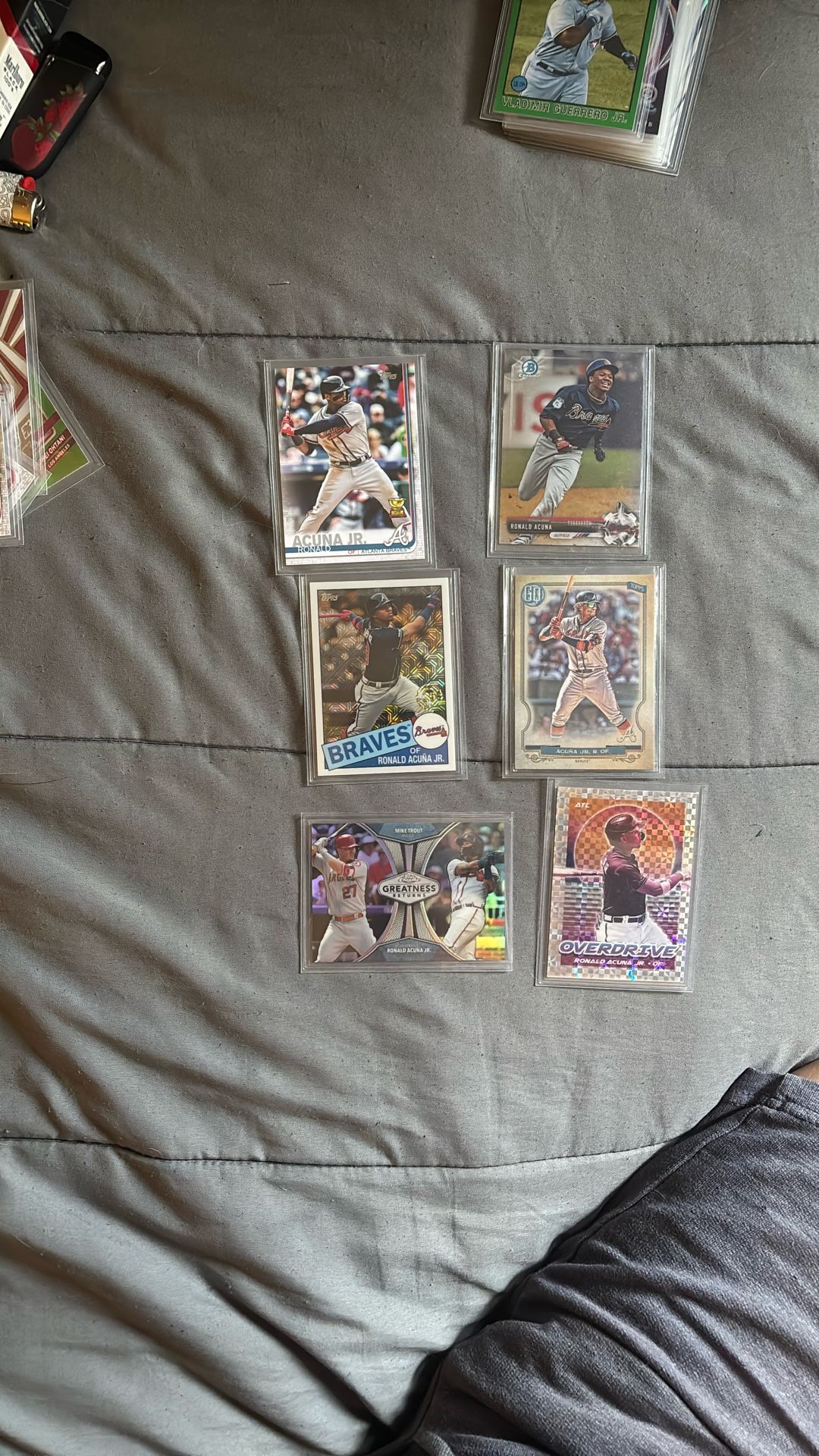 Ronald Acuna Jr 6 Card Lot Of Rookies And Refractors