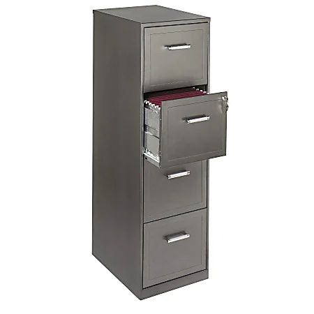 2 Filing Cabinets - Dark Grey Metal