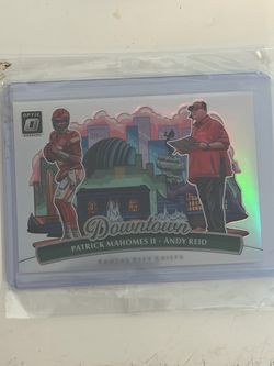 Donruss Optic Downtown Mahomes & Andy Reid Card