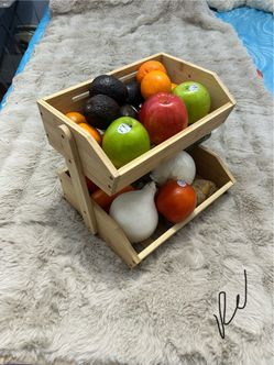 2 tier bamboo fruit storage