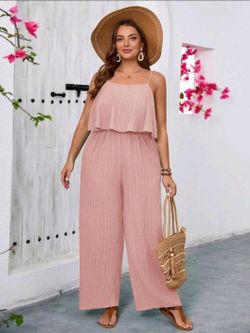 New Pink Strap Jumpsuit 