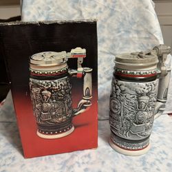 Avon 1982 “Age of the Iron Horse” Ceramic Stein In Box