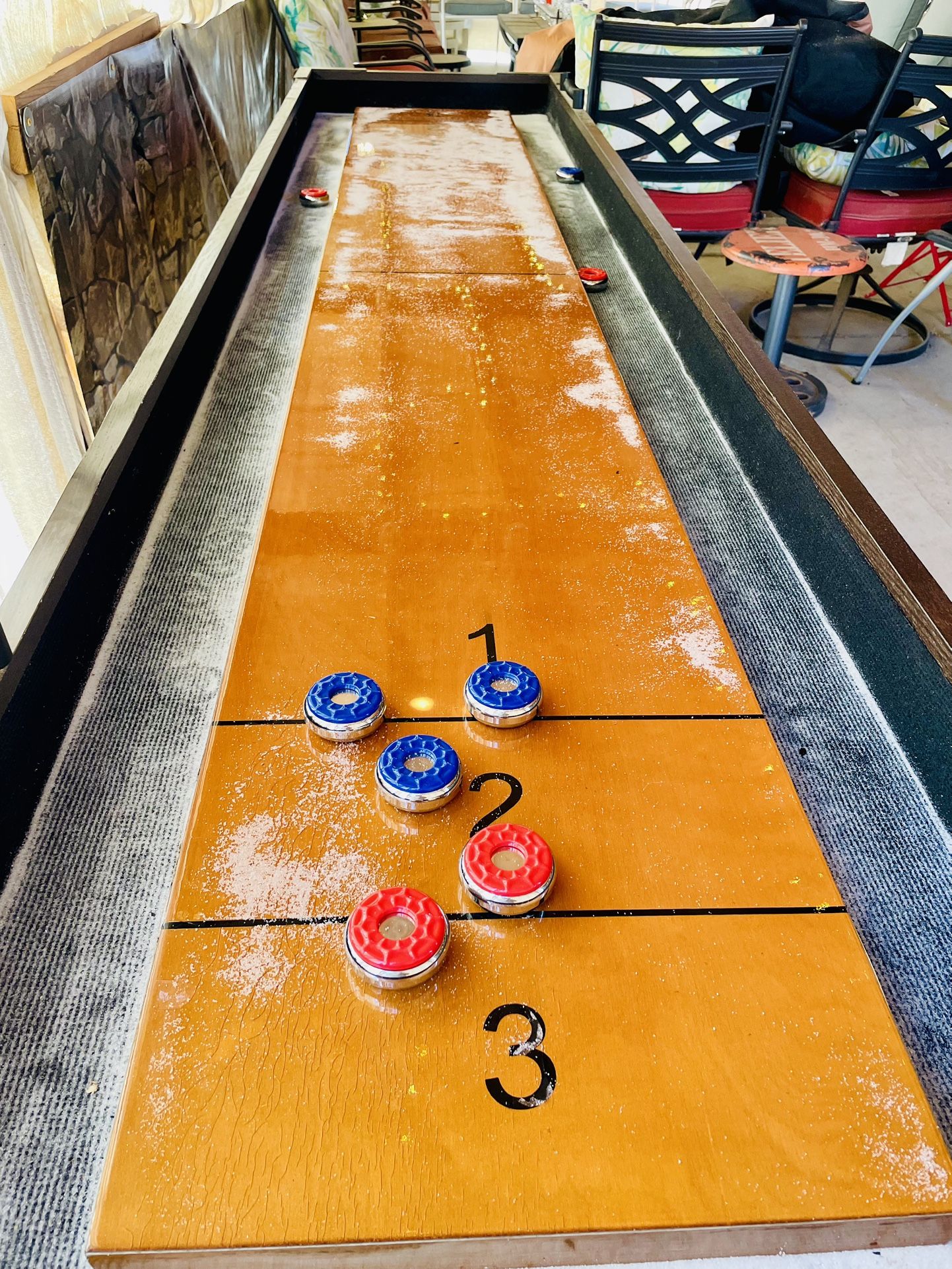 BARKINGTON Billiard Shuffle Board With Outdoor Cover For Shuffleboard