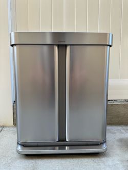 Simplehuman 58L Dual Compartment Stainless Steel Trash/Recycling Can