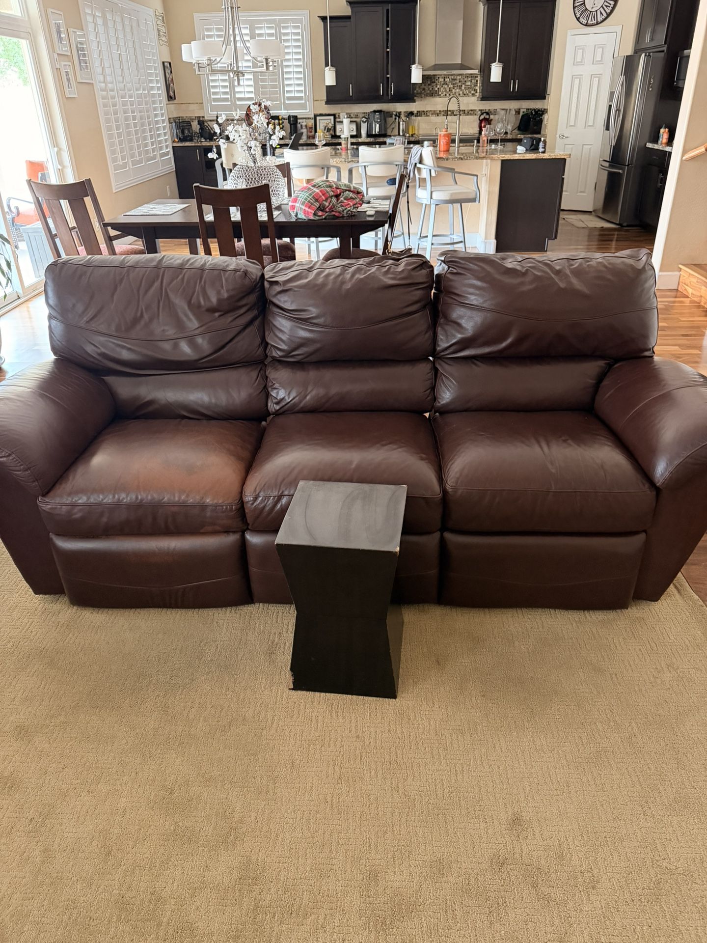 Lazy Boy Leather Reclining Couch & Loveseat Set – Great Condition