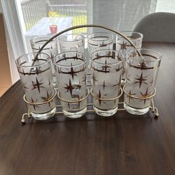 Vintage Glasses & Caddy 