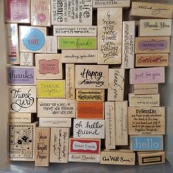Woodblock Rubber Stamps- Sentiments 