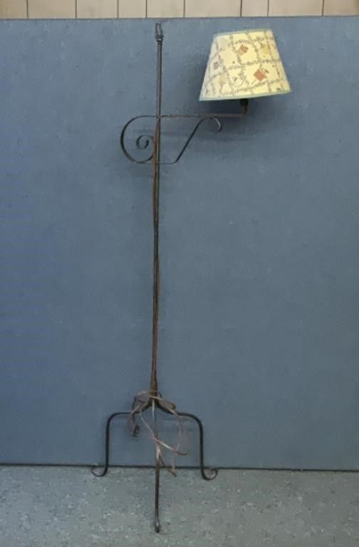 60" Antique Wrought Iron Floor Lamp
