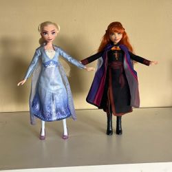 Elsa And Ana Sisters Dolls Both Good Condition 