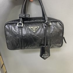 Antique Nappa Leather Small Top Handle Bag