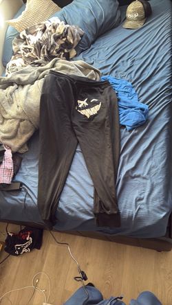 Black Jogger Sweatpants with Graphic Print