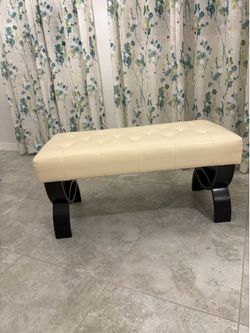 Leather Tufted Bench/Ottoman