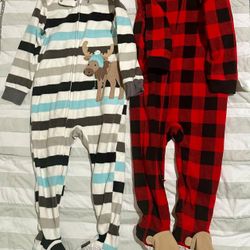 Carters 2 fleece onesies 24M 