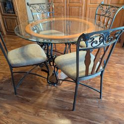 Glass Table Top Dining Set