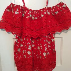 NEW BEAUTIFUL RED TOP Sz XL