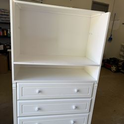 White Dresser 3 Drawers and Shelves