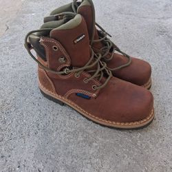 Hawx Women's 6" Platoon Waterproof Work Boots in a brown full-grain leather.  Size 8 And Have Size 7