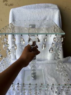 Elegant Crystal Cake Stand – 2-Tier Glass Dessert Display for Weddings & Events