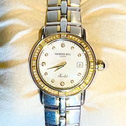 Woman’s Raymond Weil Parsifal Solid 18k & SS + Diamonds 