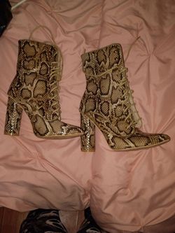 Faux snake skin boots