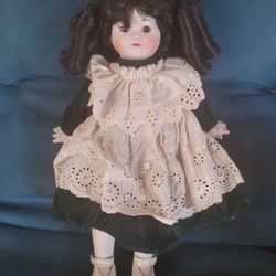 Vintage 14" tall porcelain doll,  With shoes