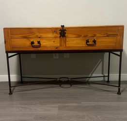 Rustic Solid Wood Storage Chest Coffee Table