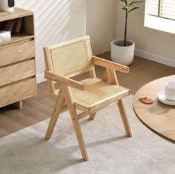 Set of 4 Pierre Jeanneret Style V-Leg Cane Armchair