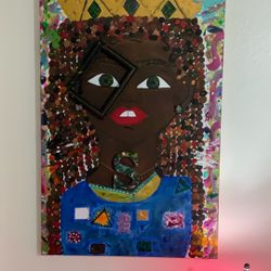 “Queen of S”  Mixed-Media Afrocentric Portrait