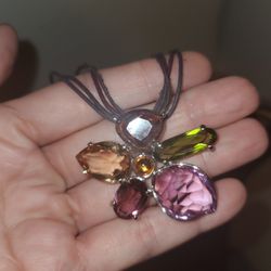 Swarovski Crystal, Stamped With Swan Necklace