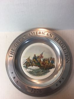 Vintage 1970s American Independence 1776 Collectable Pewter Plate
