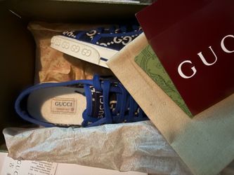 Gucci Lowtop Canvas shoes(white and blue) Size 45 eu