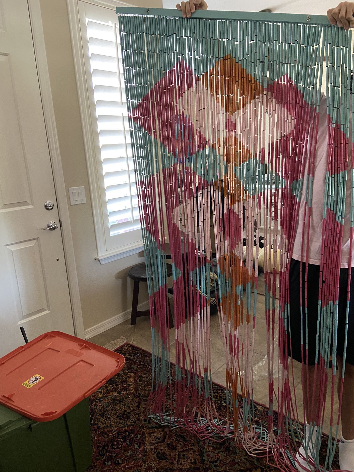 Pottery Barn Teen Bamboo Pink Mod Doorway Curtain Beads