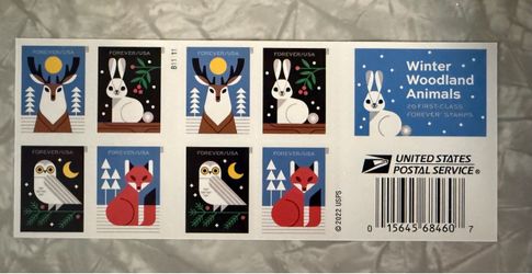 Winter Woodland Animals Forever Stamps