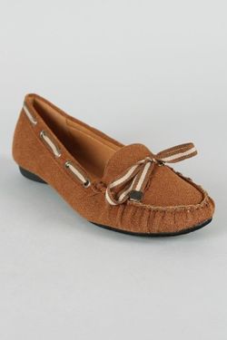 Brown suede moccasins, sz 8