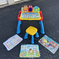 Smart Vtech Learning Activities Touch Sound Desk With Stool 