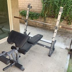Weight Bench + Punching Bag Stand 