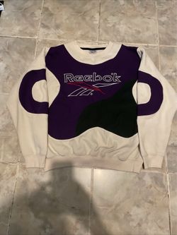 Vintage 80s Reebok Sweater Crewneck Embroidered AOP Logo SZ XL(RARE)