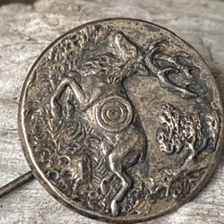 Vintage Sterling Deer Hunting Lapel Pin 