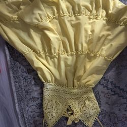 yellow open back dress