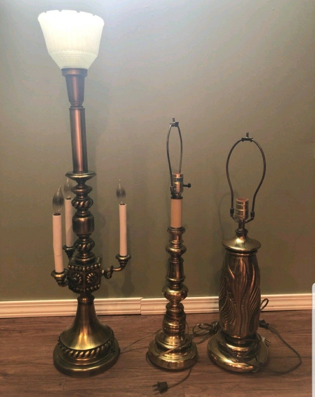 3 antique table lamps