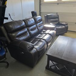 Power Sofa, Recliner And Coffee Table
