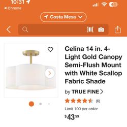 Scalloped Ceiling Pendant Light