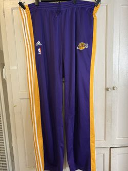 Vtg Y2k Adidas Clima 365 Lakers Warm Up Pants NBA Kobe Bryant Sz 3XL Tall 
