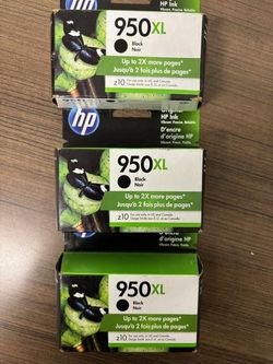 HP 950XL Black Ink Cartridges – 3 Packs – Brand New