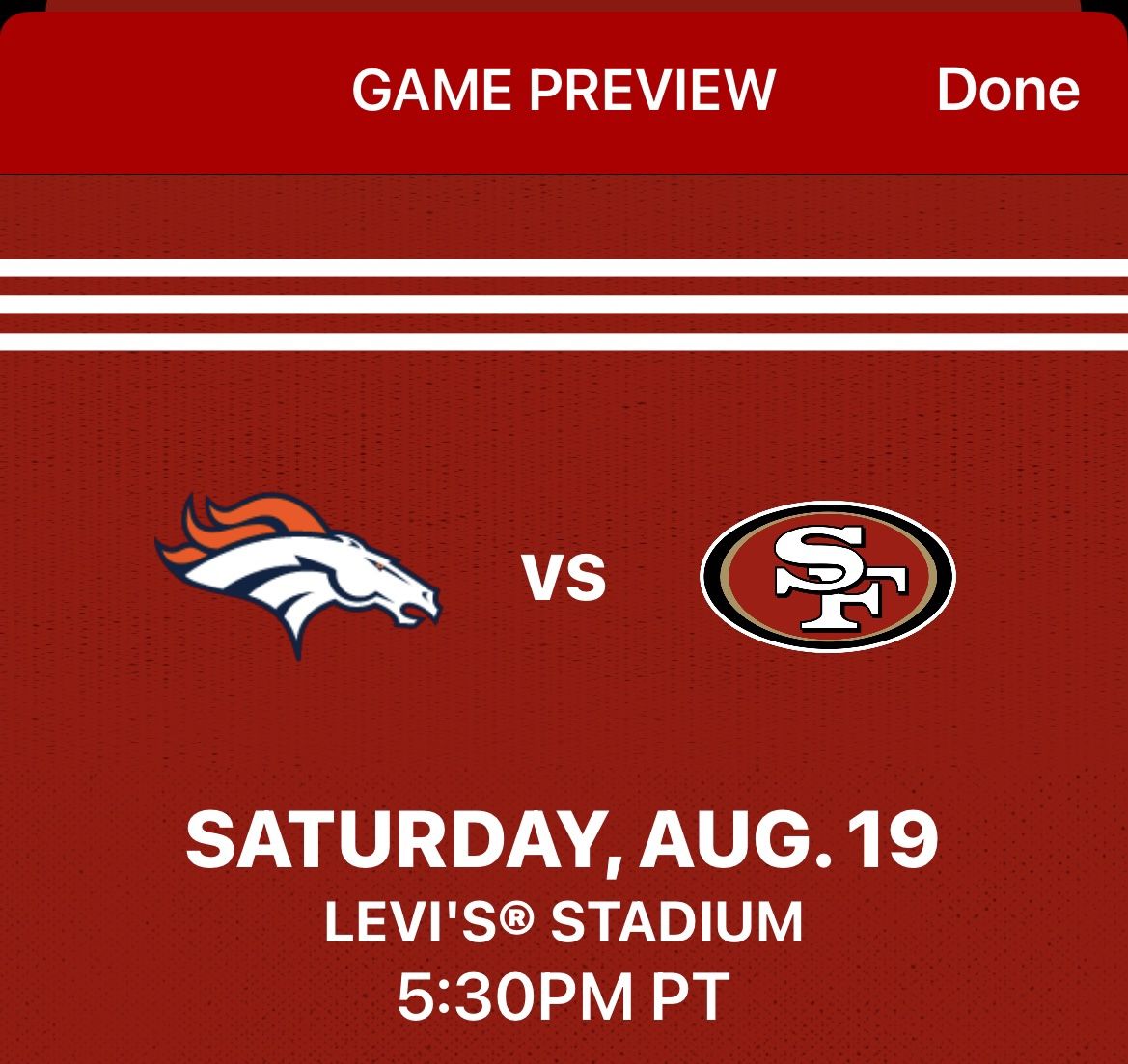 49ers Ticket 